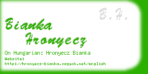 bianka hronyecz business card